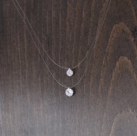 (image for) 925 Illusions Floating Double Round CZ Necklace 15"