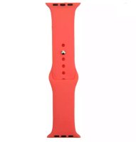 (image for) Coral Red Silicone Loop Strap Compatible with Apple Watch Bands 42mm 44mm 45mm 49mm Small