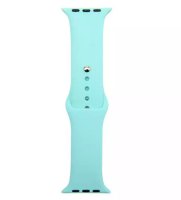 (image for) Sapphire Green Silicone Loop Strap Compatible with Apple Watch Bands 42mm 44mm 45mm 49mm