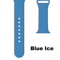 (image for) Blue Ice Silicone Loop Strap Compatible with Apple Watch Bands 42mm 44mm 45mm 49mm