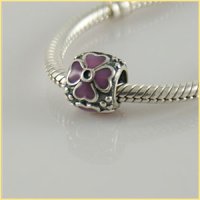 (image for) Charm 925 - Enamel - Flower - Purple