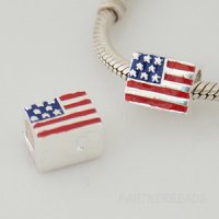 (image for) Charm 925 Enamel Flag - USA