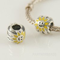 (image for) Charm 925 - Enamel Sun - Yellow