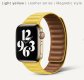 (image for) Light Yellow Magnetic Leather Strap Compatible with Apple Watch Bands 42mm 44mm 45mm 49mm