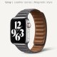 (image for) Gray Magnetic Leather Strap Compatible with Apple Watch Bands 42mm 44mm 45mm 49mm