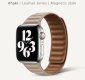 (image for) Khaki Magnetic Leather Strap Compatible with Apple Watch Bands 42mm 44mm 45mm 49mm