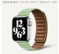 (image for) Light Green Magnetic Leather Strap Compatible with Apple Watch Bands 42mm 44mm 45mm 49mm