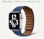 (image for) Navy Blue Magnetic Leather Strap Compatible with Apple Watch Bands 42mm 44mm 45mm 49mm