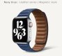 (image for) Navy Blue Magnetic Leather Strap Compatible with Apple Watch Bands 38mm 40mm 41mm