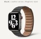 (image for) Black Magnetic Leather Strap Compatible with Apple Watch Bands 42mm 44mm 45mm 49mm