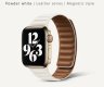 (image for) Chalk White Magnetic Leather Strap Compatible with Apple Watch Bands 42mm 44mm 45mm 49mm