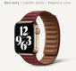 (image for) Wine Red Magnetic Leather Strap Compatible with Apple Watch Bands 42mm 44mm 45mm 49mm