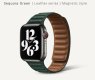 (image for) Sequoia Green Magnetic Leather Strap Compatible with Apple Watch Bands 38mm 40mm 41mm