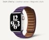 (image for) Dark Cherry Magnetic Leather Strap Compatible with Apple Watch Bands 42mm 44mm 45mm 49mm