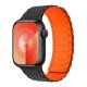 (image for) Black/Hermes Orange Apple Magnetic Silicone Band 42mm 44mm 45mm 49mm