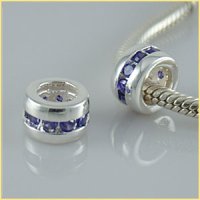 (image for) Charm 925 CZ Stone - Barrel - Purple