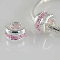 (image for) Charm 925 CZ Stone - Barrel - Pink