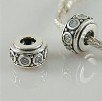 (image for) Charm 925 CZ Stone - Rondelle - Clear
