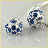 (image for) Charm 925 CZ Stone Round - Blue