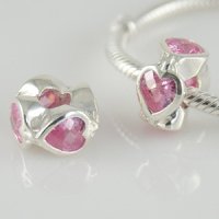 (image for) Charm 925 - CZ Stone Heart - Pink