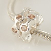 (image for) Charm 925 - CZ Stone - Staggared Pods - Champagne