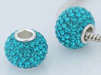 (image for) Charm 925 - 7 Row Round Crystal - Teal