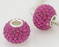 (image for) Charm 925 - 7 Row Round Crystal ? Fuchsia Pink