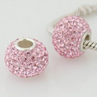 (image for) Charm 925 - 7 Row Round Crystal - Pink