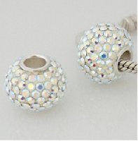 (image for) Charm 925 - 7 Row Round Crystal - AB Clear Aurora Borealis