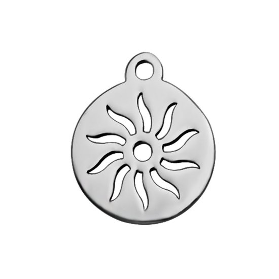 (image for) 12*14mm Small Stainless Steel Charm - Sun - Click Image to Close
