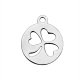 (image for) 14*12mm Small Stainless Steel Charm - Three Leaf Clover Luck
