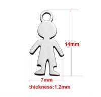 (image for) Small Stainless Steel Charm 07*14mm - Boy