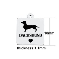 (image for) Medium 18*21mm Stainless Steel Charm - DACHSHUND