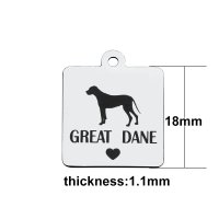 (image for) Medium 18*21mm Stainless Steel Charm - GREAT DANE