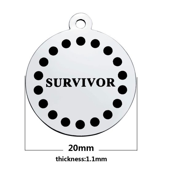 (image for) Medium 20*23.2mm Stainless Steel Charm - Survivor - Click Image to Close