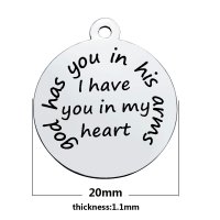 (image for) Medium 20*23.2mm Stainless Steel Charm - GOD HAS YOU...