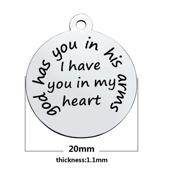 (image for) Medium 20*23.2mm Stainless Steel Charm - GOD HAS YOU... - Click Image to Close