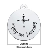 (image for) Medium 20*23.2mm Stainless Steel Charm - Enjoy Your Journey
