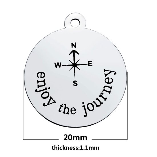 (image for) Medium 20*23.2mm Stainless Steel Charm - Enjoy Your Journey - Click Image to Close
