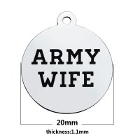 (image for) Medium 20*23.2mm Stainless Steel Charm - Army Wife