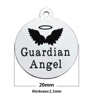 (image for) Medium 20*23.2mm Stainless Steel Charm - Guardian Angel