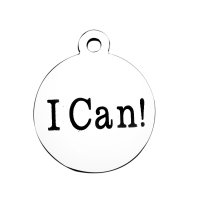 (image for) Small 12*14.5mm Stainless Steel Charm - I Can!