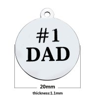 (image for) Medium 20*23.2mm Stainless Steel Charm - #1 Dad Father