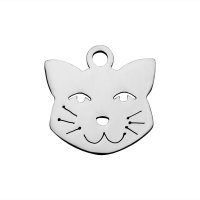 (image for) 12*12mm Small Stainless Steel Charm - Cat