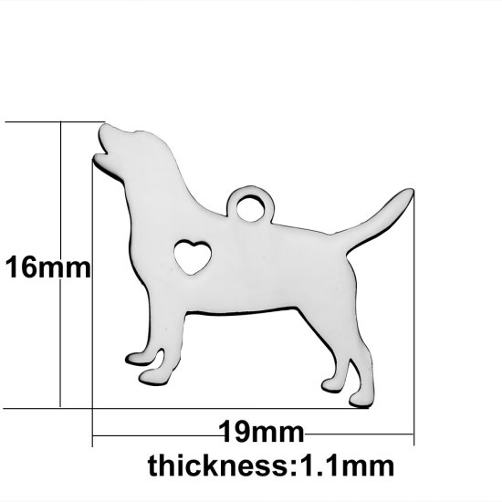 (image for) Small 16*19mm Stainless Steel Charm - DOG LOVER - Click Image to Close