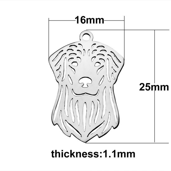 (image for) Medium 16*25mm Stainless Steel Charm - LAB HEAD - Click Image to Close