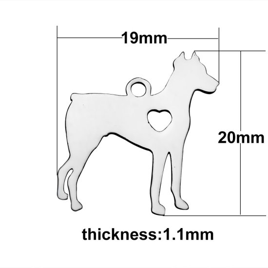 (image for) Medium 19*20mm Stainless Steel Charm - DOG LOVER - Click Image to Close