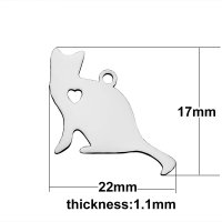 (image for) Medium 17*22mm Stainless Steel Charm - Cat