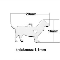 (image for) Small 16*20mm Stainless Steel Charm - DOG LOVER