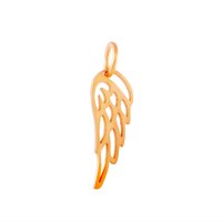 (image for) Small Stainless Steel Charm 06*20mm - Wing Rose Gold